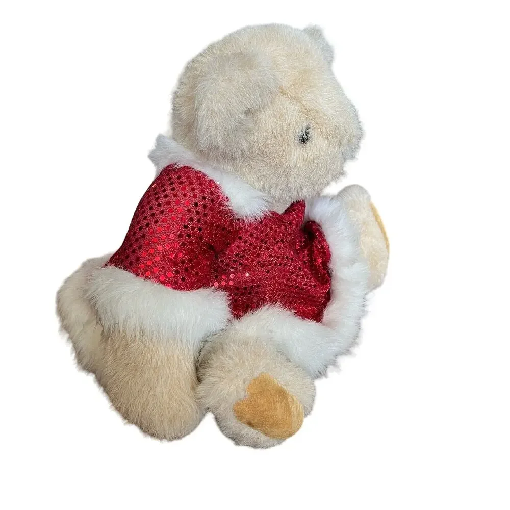 Vermont Teddy Bear Christmas Xmas Holiday Bear Mrs. Claus Red White